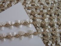 Posamentenborte mit Organza - 15 mm - sabbia