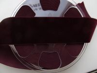 Samtband - Nylvalour - 50 mm - burgundy
