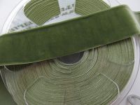 Samtband elastisch - 36 mm  - lodengrün