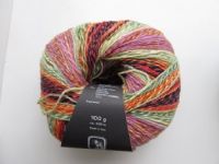 WOOL ADDICTS - FOOTPRINTS - 100 g - hellgrün rot orange