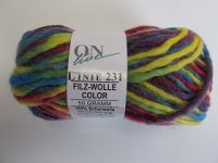 online - Linie 231 Filz-Wolle 50 g - color gelb türkis lind violet rot