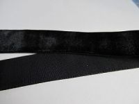 Samtband elastisch - 22 mm  - schwarz