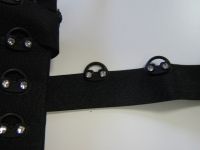 1,20 m Ösenband mit Strass - 30 mm - schwarz