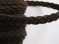 Posamentenborte - 7 mm - braun geflochten