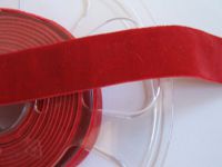 Samtband elastisch - 22 mm  - scarlet