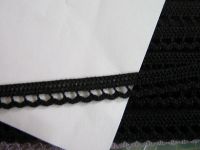 6,65 m Klöppelspitze -10 mm - schwarz