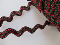 ric rac - 25 mm - schwarzrotgrün