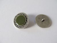 Metallknopf - 25 mm - echt versilbert loden