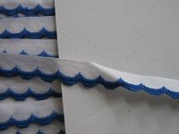 Baumwollspitze mit Bogen  - 10 mm - blau