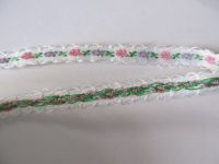 Webborte Blumen - 10 mm - weiss
