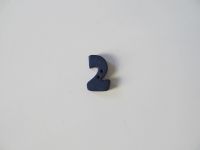 Knopf - 15 mm - Zahl 2 - blau