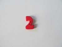 Knopf - 15 mm - Zahl 2 - rot