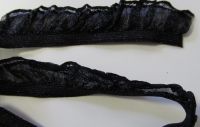 0,80 m Rüsche - 25 mm - elastisch - schwarz