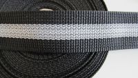 Gurtband - 40 mm - 3farbig - schwarz grau weiss