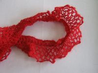 Strickrüsche - elastisch - 35 mm - rosso