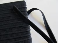1,55 m Paspelband - 9 mm - elastisch - schwarz