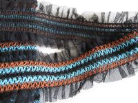 Tüllborte - elastisch - 55 mm - multi turchese