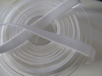 8,60 m Satinband - Double face -  elastisch - 10 mm weiss