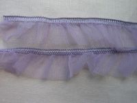 Tüll - Rüsche - 25 mm - violet - elastisch