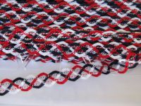 Spitzenband - 15 mm - marine weiss rot
