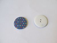 Modeknopf - 23 mm - Punkte - blau