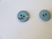 Modeknopf - 18 mm - Hund - blau