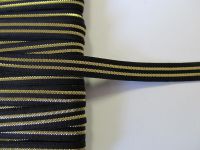 Gummiband - 10 mm - schwarz gold