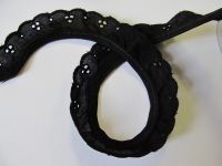 Englische Stickerei - 25 mm - schwarz