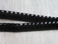 1,00 m Borte - mit Lederband - 15 mm - schwarz