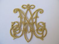 Aufbügler - Monogramm - 80 x 90 mm - gold