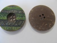 Polyester Knopf - 34 mm - grün