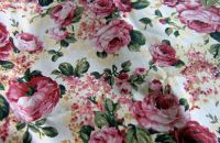 2,45 m Englisch Leinen - Rosen - 150 cm - beige