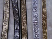 Stretchband - Lurex - 9 mm - glamour - weiss-gold