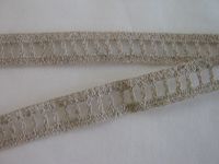 Klöppelspitze - 14 mm - Einzug-Lochband - natur