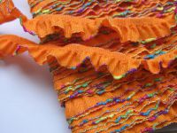 Elastische Rüsche - bunt - 15 mm - orange