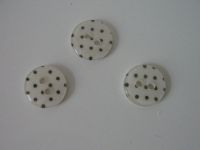 Knopf - Punkte - 20" ca 12,5 mm- weiss schwarz