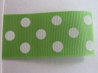 Ripsband - 25 mm - dots lind