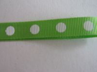 Ripsband - 10 mm - dots-lind