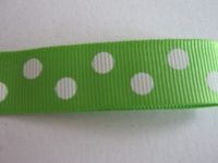 Ripsband - 16 mm - dots lind