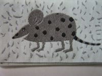 Sticker - Maus - grau schwarze Punkte