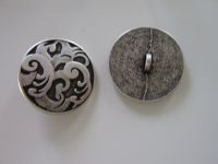 Metallknopf - alt silber - 36'' ca 23 mm