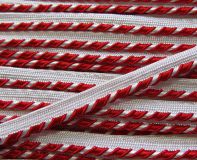 Paspelband - 10 mm - rot-weiss