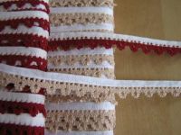 Baumwollspitze Pikots  - 10 mm - beige