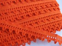 Baumwollspitze uni Pikots  - 10 mm - orange