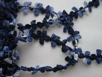 Posamentenborte mit Organza - 15 mm - blau