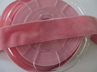 1,25 m Samtband elastisch - 36 mm  - dusty rose