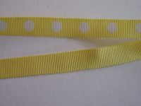 Ripsband - 10 mm - dots-gelb