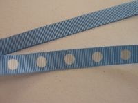 Ripsband - 10 mm - dots- blau