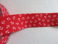 Schrägband Baumwolle - 60/30 - Anker rot