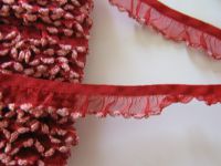 Rüsche - 15 mm - rot - elastisch